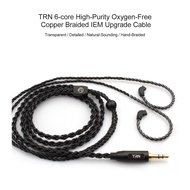 TRN 6 Core Upgraded Silver Plated Black Cable 3.5mm 0.75/0.78mm 2 Pin MMCX