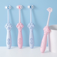 3D toothbrush for boys and girls with cat face shape, soft bristles, gum care for children from 2 to