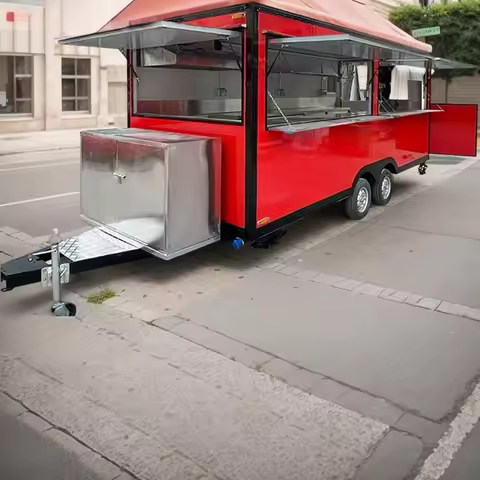 China Custom Mobile Street Fast Vending Carts Fast Food Truck Used Car Van Food Trailers With Freeze