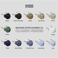 masker kain 4d evo plusmed with earloop (4ply) by masker studio - green