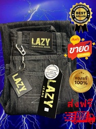 กางเกงยีนส์Lazy 15ozมิดไนท์ด้ายเทากระบอกใหญ่แถมป้ายตะขอ