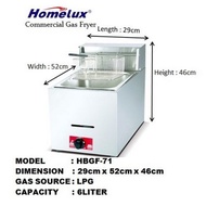 HOMELUX COMMERCIAL GAS FRYER HBGF-71/Fryer Single Tank Gas Deep Fryer Dapur Goreng Gas / Frying Stov