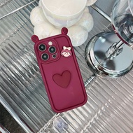 Suitable for IPhone 11 12 Pro Max X XR XS Max SE 7 Plus 8 Plus IPhone 13 Pro Max IPhone 14 Pro Max Little Girl Red Phone Case Heart Accessories Simple Cute