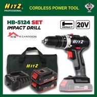 HITZ HB-5124 20V CORDLESS IMPACT DRILL 2 BATTERY HS-5002 & 1 FAST CHARGER HS-5200 (HB-0522)