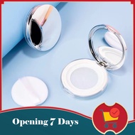 Plastic Loose Powder Compact Container with Velvet Powder puff Mirror and Elasticated Net Sifter