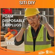 3M 1110 Corded Foam Disposable Earplugs Ear Protection Foam Pelindung Telinga (1 Piece)