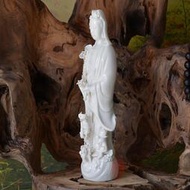 德化陶瓷佛像擺件 12寸雙童三龍滴水觀音觀世音菩薩白瓷