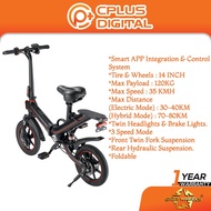 Starwheels Electric Bike HOPPER PLUS w Front Twin Fork Suspension,LED Headlights & Brake Lights,Fron