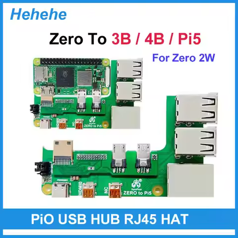 Raspberry Pi Zero 2w to 3B/4B interface adapter Zero to Pi3 Expansion Board Pi0 USB HUB RJ45 HAT