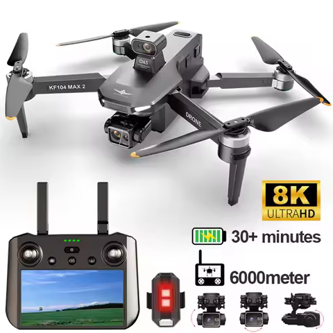 KF104 Promax GPS Drone with Camera 3-axis PTZ Anti-shake 8K Dual Camera Professional Aerial Vehicle 