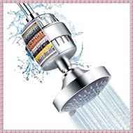 (WBNC) 1Set Filtered Shower Head Shower Head Silver with Filters 16 Stage Shower Head Filter for Har