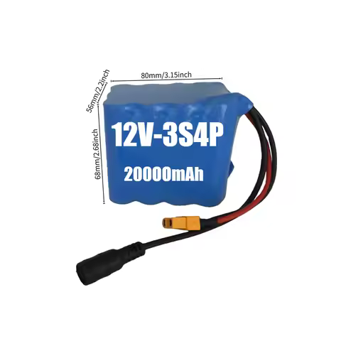 18650 Battery 12v 3S4P 20Ah Portable Battery 12V Rechargeable Lithium Ion Battery DC Capacity 12.6v