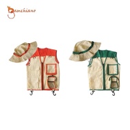 gamchiano Kids Explorer Vest And Hat, Outdoor Explorer Kit, Cargo Vest And Hat Set, Kids Costume, fo
