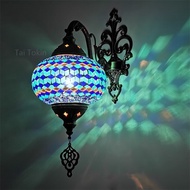 Mediterranean Wall Lights Art Deco Turkish Mosaic Wall Lamps Handcrafted Glass Retro Wall Light E27
