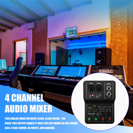 Q-12 Sound Card Audio Mixer Sound Board Console Desk System Interface 4 Channel 48V Power Stereo Computer Sound Card