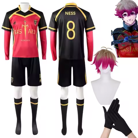 Anime Ness Cosplay Costumes Alexis Ness Wigs Bastard Munchen Team Soccer Jersey #8 Ness Football Uni