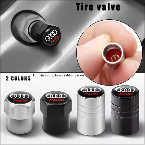 4Pcs Car Wheel Tire Valve Caps Tyre Stem Covers Waterproof For Audi Sline A4 TT A6 A3 A8 Q3 Q5 Q7 Q8