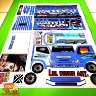 Pola stiker papercraft miniatur truk oleng size besar 2 lembar