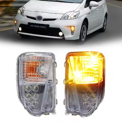 Pair Left&Right Daytime Running Light Assembly For Toyota Prius ZVW30 2012 2013-2015 Front Bumper An