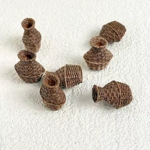 Miniature Woven Basket, Model House Accessories, Miniature Willow Basket For Crafts, Miniature House