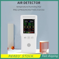 Air Quality Monitor  Geevorks Portable Detector 9 In 1 Temperature Humidity PM2.5 PM10 HCHO TVOC C-O