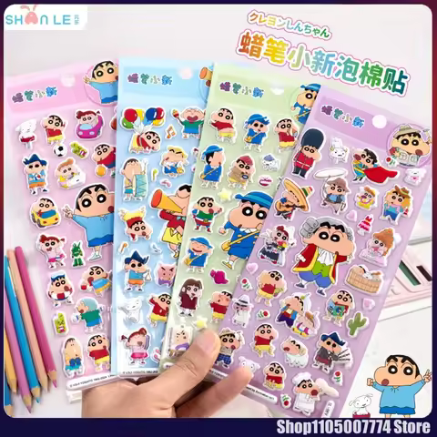 1/4pcs Crayon Shin-Chan 3d Bubble Stickers Diy Mobile Case Decorative Sticker Student Stationery Han