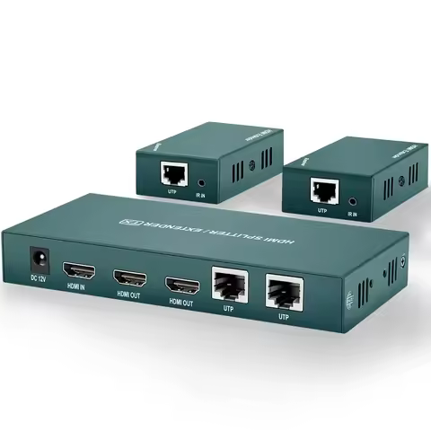 HDMI Extender Splitter 1x2 1080P@60Hz 3D Visual Extending 165ft (50m) Transmission Over CAT5e/6/7 2 