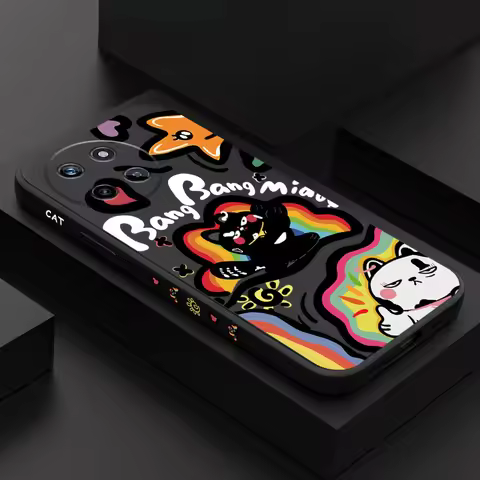 Rainbow Cat Phone Case For OPPO Realme 14 13 12 11 10 9 9i 8 8i 7 Pro Plus C35 C21Y C25Y C25 4G 5G L