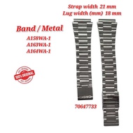 Genuine Band for A158WA  A163WA  A164WA (18mm) Replacement Parts - BAND/METAL