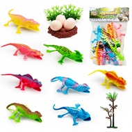 CREATIVE EDUCATIONAL CHILDREN'S TOYS RUBBER ANIMALS REPTILE CHAMELEON LIZARD IGUANA EGGADA