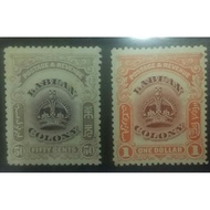 1902, Labuan,  50 cent & 1 dollar, mint ,  Malaya & Malaysia stamp series