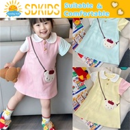 Baju Raya Baby Girl Dresses Clothing budak perempuan ootd kids girl korea POLO Girls Dress Short Sle
