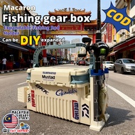 Fishing box with rod holder multifunctional outdoor fishing storage box available in Macaron multipl