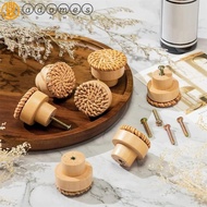ADAMES 12pcs Handles for Bamboo Rattan, Rattan Weaving Round Rattan Drawer Knobs, Hardware Burlywood Handmade Natural Wooden Drawer Pulls for Kitchen Kitchen Cupboard