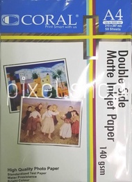 Kertas Print Inkjet Mate Double Side A4 140 CORAL - Inkjet Matte Paper