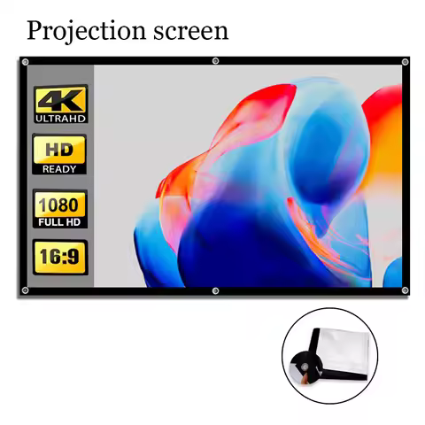 Foldable soft screen 60 inches/72 inches/84 inches/100 inches/120 inches/150 inches. Easy to carry.