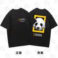 New Style Ready Stock NationalGeographic National Geographic Animal World Short-Sleeved T-Shirt Men 