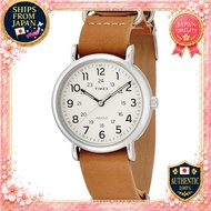 TIMEX Weekender 40mm Cream Dial Camel Leather Strap T2P492 メンズ