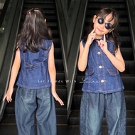 Kyky Vest Jeans Kids By Lanre - Rompi Denim Untuk Anak Cewek