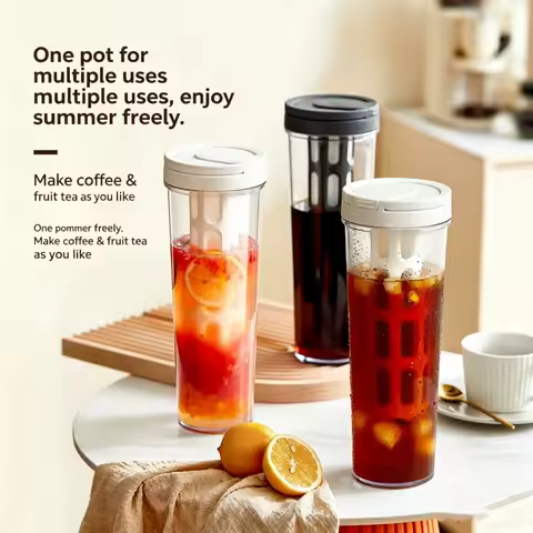 Cold brew coffee pot, heat-resistant flower tea pot, household cold brew pot, fruit tea cold brew bo