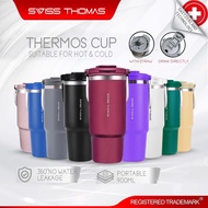 Swiss Thomas Thermos Bottle 900ML SS316 Stainless Steel Tumbler with Handle and Straw Double Layer I