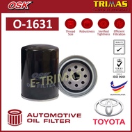 OSK Oil Filter Toyota Hilux Hiace Dyna Penapis Minyak Hitam Enjin Engine O-1631 15601-44010 90915-TD