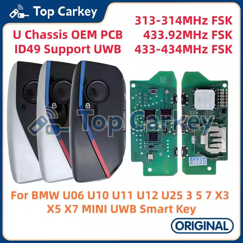 TopCarkey OEM PCB Support UWB Function ID49 313/314 433.92 433/434MHz for BMW U06 U10 U11 U12 U25 3
