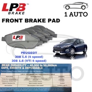 LPB e-PRO SEMI METALLIC FRONT BRAKE PAD PEUGEOT 308 1.6 TURBO 4speed 308 1.6 VTi 4 speed