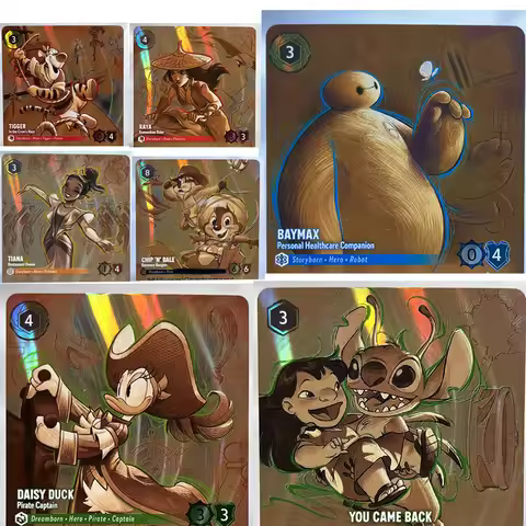 Lorcana Proxy Chapter 6 Foil Enchanted Azurite Sea Playing Card Game Daisy Duck Raya Tiana Stitch Ba