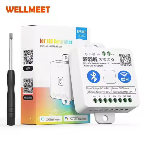 Tudo em um controlador de tira LED、SP530E、5CH、PWM、SPI、WS2812B、WS2811、SK6812、FCOB、5050、RGB、RGBW、WIFI、