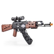雙鷹C61009瞄準鏡AK47槍積木模型 益智兒童拼裝積木玩具禮品-c6100942*9*34cm