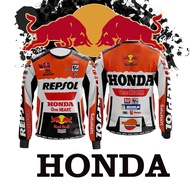 In 3D Honda New Jersey Full Jacket Knight 3D Áo thun dài tay Kích thước xe máy XS-6XL