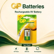 [ GP BATTERIES ] Rechargeable 9V Battery | 8.4V 280mAh NiMH | 1pc Card