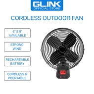 GLINK-6/8 " 21V Electric Fan Summer  Outdoor Camping Ventilador Adjustable  Speed Mini Cordless Port
